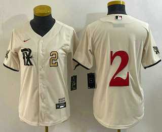 Womens Texas Rangers #2 Marcus Semien Number Cream 2023 City Connect Stitched Baseball Jersey->mlb womens jerseys->MLB Jersey